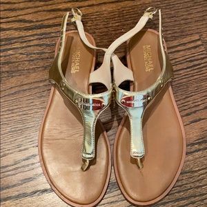 Michael Kors Gold Sandals. Size 8 1/2